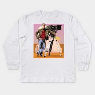 George Lucas - An illustration by Paul Cemmick Kids Long Sleeve T-Shirt